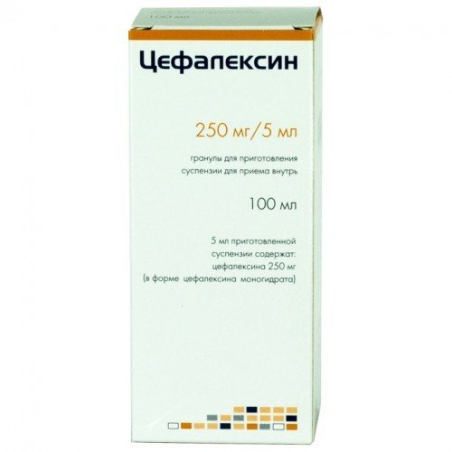 Цефалексин гранулы для приготовления суспензии 250 мг/5 мл 100 мл флакон 1 шт.