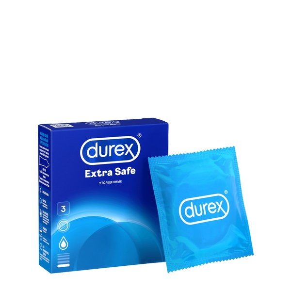 Презервативы Durex Extra Safe утолщенные с дополнительной смазкой 3 шт.