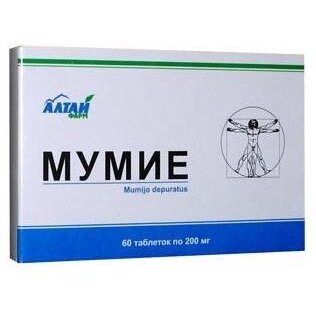 Мумие очищенное Алтай таблетки 200 мг 60 шт.