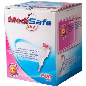 Ланцет автоматический MediSafe 23G 2 мм 200 шт.