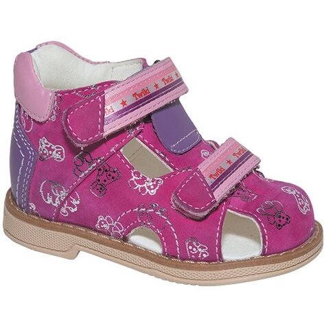 Тривес сандалеты ортопед. малосложные 2-розово-фиолетовый размер 25 tw-221 с закрытым носком