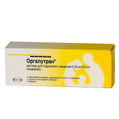 Оргалутран раствор для подкожного введения 0.25 мг/0.5 мл ампулы шприц 5 шт.