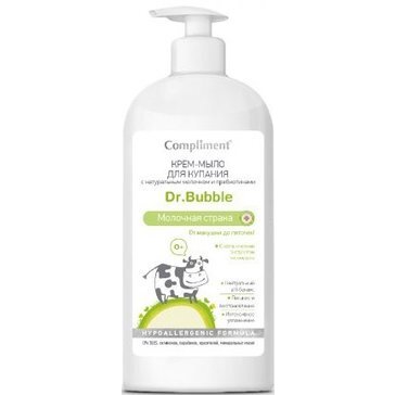Compliment dr.bubble 0+ крем-мыло для купания 400мл молочная страна