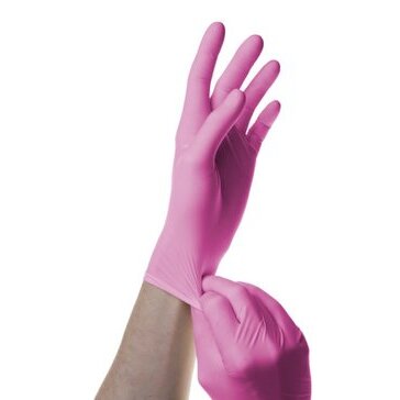 Перчатки Sfm смотровые н/стер. нитриловые неопудренные розовые размер m 1 пара