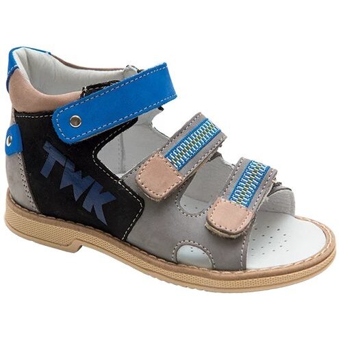 Тривес твики сандалеты ортопед. малосложные 2-серо-синий размер 25 tw-129 с открытым носком