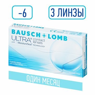 Bausch&amp;lomb ultra линзы контактные плановой замены -6.00/8.5 3 шт.