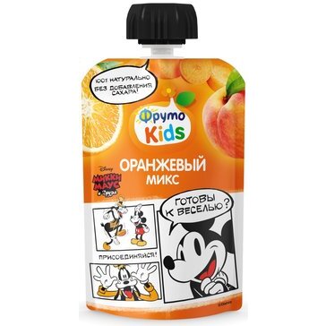 Пюре оранжевый микс Фрутоkids яблоко/персик/морковь/апельсин 90 г