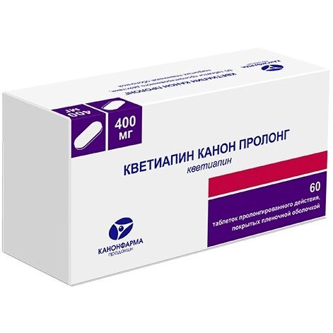 Кветиапин Канон Пролонг таблетки пролонгированного действия 400 мг 60 шт.