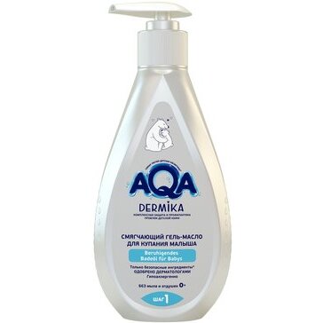 Aqa dermika гель-масло смягчающий для купания малыша 250мл