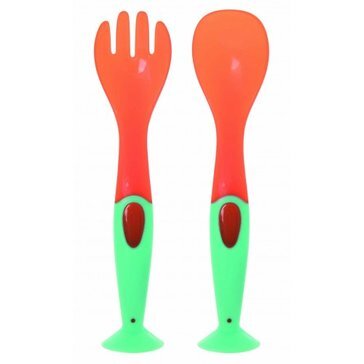 Набор ложка и вилка Мир детства 17400 на присоске