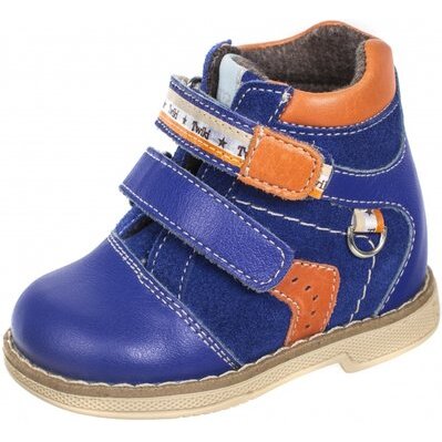 Тривес ботинки ортопед. малосложные 2-сине-оранжевый размер 24 tw-401