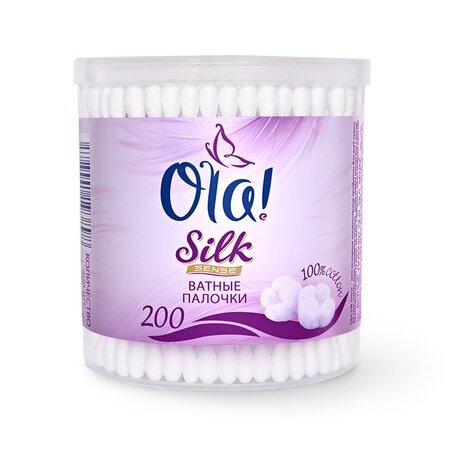 Ватные палочки Ola! silk sense круглая упаковка 200 шт.