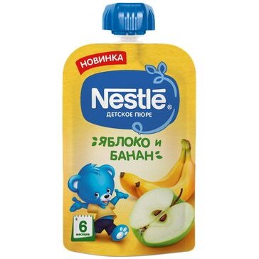 Пюре Nestle банан/яблоко пауч 90 г