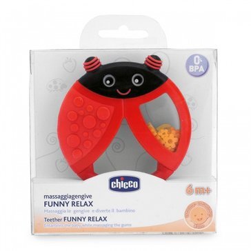 Прорезыватель-игрушка с погремушкой Chicco Funny Relax Божья коровка +6мес 1 шт.