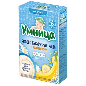 Каша молочная Умница рис/кукуруза/банан 200 г