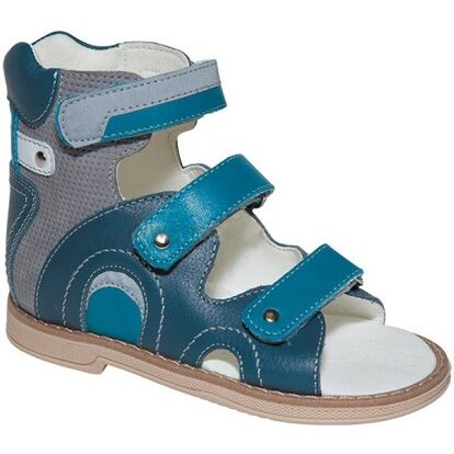 Тривес сандалеты ортопед. малосложные 1-сине-серый размер 22 tw-172 с открытым носком