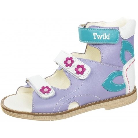 Сандалеты ортопедические малосложные с открытым носком Тривес TW-170 сиренево-бирюзовый р.25