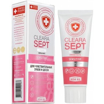 ClearaSept Зубная паста Sensitive Для чувствительных зубов и десен 75 мл