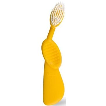 Зубная щетка Radius toothbrush scuba с резиновой ручкой для правшей мягкая желтая