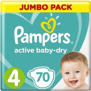 Pampers active baby dry подгузники размер 4 макси (7-14кг) 70 шт.