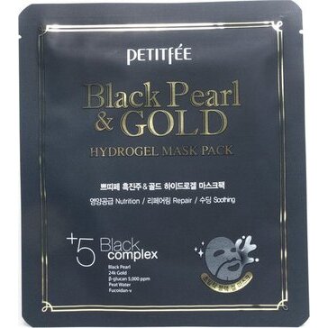 Petitfee маска для лица гидрогелевая 32г золото и черный жемчуг