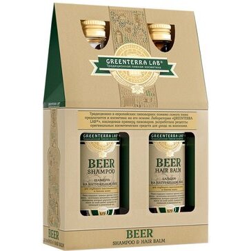 ГРИНТЕРРА ЛАБ набор, шампунь+бальзам на натур.пиве 284мл