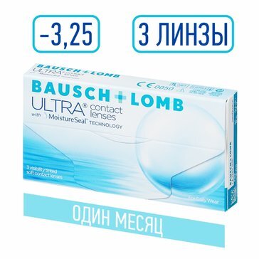 Bausch&amp;lomb ultra контактные линзы плановой замены -3.25 3 шт.