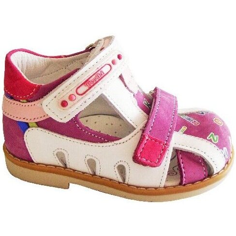 Тривес сандалеты ортопед. малосложные с закрытым носком бело-фиолетовые размер 22 тw-205