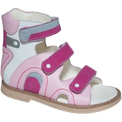 Тривес сандалеты ортопед. малосложные 2-розово-белый размер 25 tw-172 с открытым носком