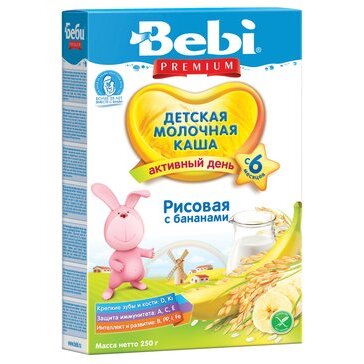 Каша безмолочная Bebi premium рис/банан 250 г