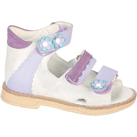 Тривес сандалеты ортопед. малосложные 2-бело-фиолетовые размер 21 tw-124 с открытым носком