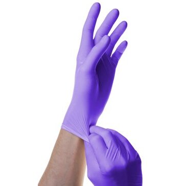 Перчатки Sfm смотровые н/стер. нитриловые неопудренные текстур. хлоринация однокр. фиолетово-голубой размер m 1 пара