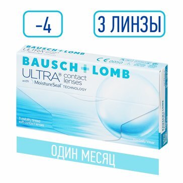 Bausch&amp;lomb ultra контактные линзы плановой замены -4.00 3 шт.