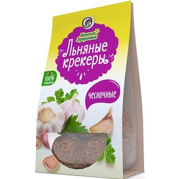 Крекеры льняные Компас Здоровья с чесноком 50 г