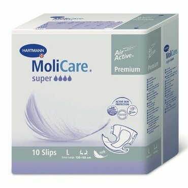 Hartmann molicare подгузники premium super soft p-р L 120-150 см 10 шт.