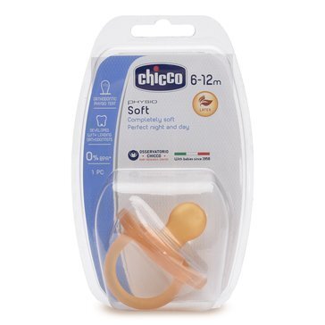 Chicco пустышка Physio Soft натуральн латекс 6-12мес 1 шт.