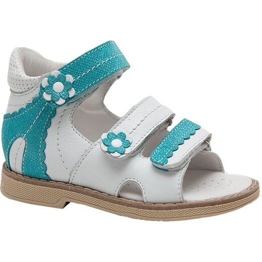 Тривес сандалеты ортопед. малосложные бело-бирюзовый размер 22 tw-124 с открытым носком