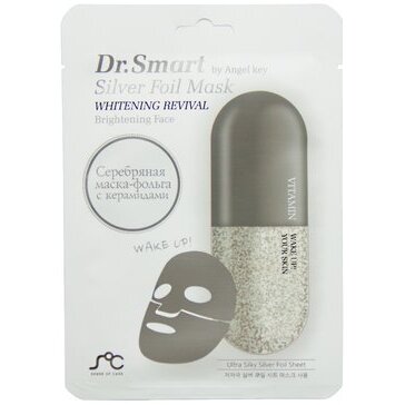 Dr smart by angel key silver foil mask маска для ровного цвета лица и молодости кожи 1 шт.