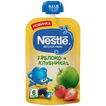 Пюре Nestle клубника/яблоко пауч 90 г