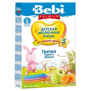 Каша молочная Bebi premium гречка курага/яблоко 200 г