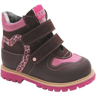 Тривес твики ботинки ортопед. детские утепленные коричневый/розовый размер 27 tw-322