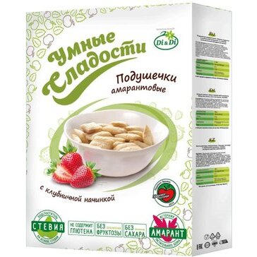 Подушечки Умные сладости со стевией с клубничной начинкой 250 г