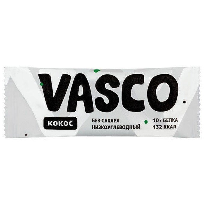 Батончик глазированный низкоуглеводный Vasco кокос 40 г