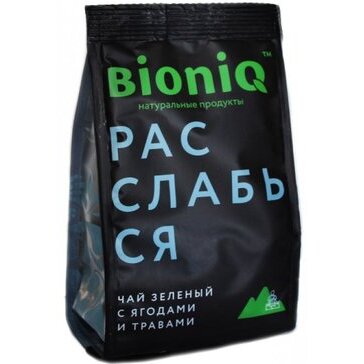 Bioniq чай зеленый расслабься с ягодами/травами 50 г