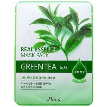 Маска для лица тканевая Juno real essence зеленый чай 25 мл