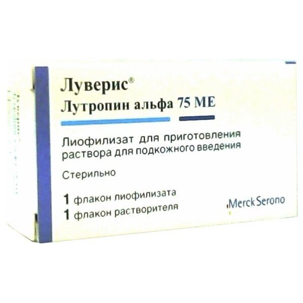 Луверис лиофилизат для пригот раствора п/к введ 75МЕ + р-ль 1 шт.