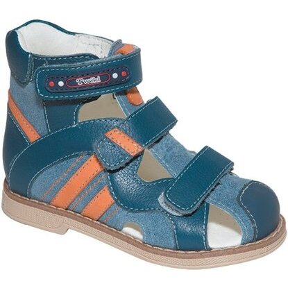 Тривес сандалеты ортопед. малосложные 1-сине-оранжевый размер 21 tw-270 с закрытым носком