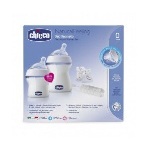 Chicco NaturalFeeling набор для новорожденных бутылочки 250/150мл/соска-пустышка силикон/ ершик 1 шт.
