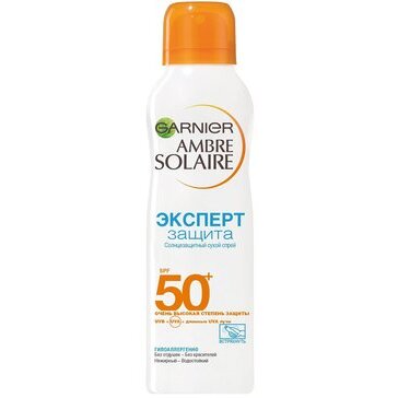 Спрей солнцезащитный сухой Garnier Amber solaire Эксперт защита SPF 50, 200 мл