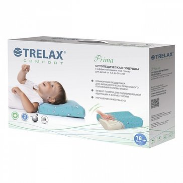 Подушка ортопедическая Trelax детская с 1.5 до 3 лет под голову prima универсальная с эффектом памяти п28